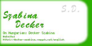 szabina decker business card